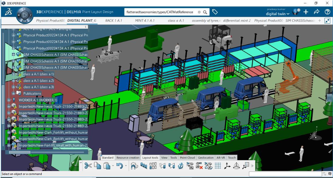 Manufacturing of an Electric Vehicle for capacity of 12 vehicles per day, using DELMIA solutions on 3D Experience Platform of Dassault Systemes. | 3DEXPERIENCE