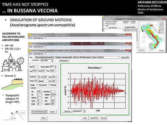 Definition of Gronud Motion in Bussana Vecchia-Accelerograms spectrum-compatible
