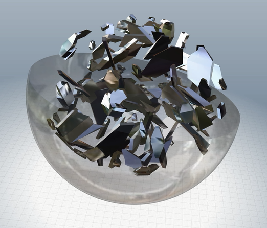 3D reconstruction of plagioclase crystals in a synthetic volcanic rock