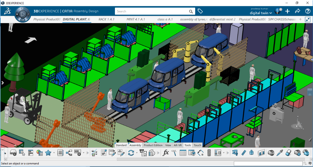 Manufacturing of an Electric Vehicle for capacity of 12 vehicles per day, using DELMIA solutions on 3D Experience Platform of Dassault Systemes. | 3DEXPERIENCE