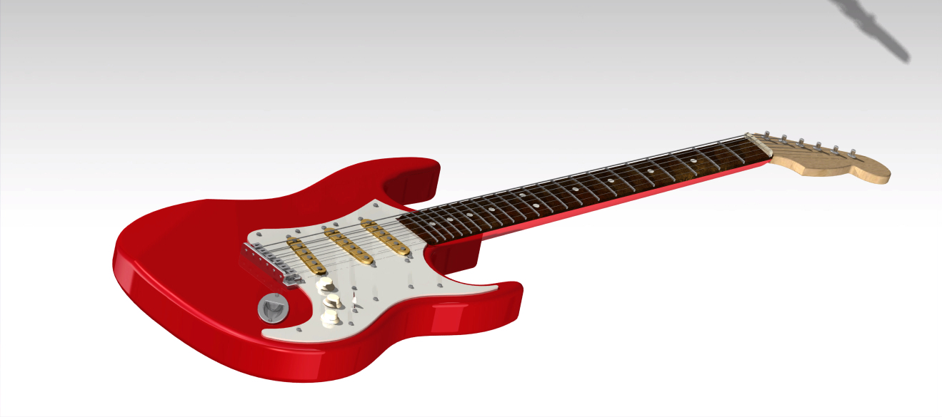 Electric Guitar CAD model 3DEXPERIENCE Edu